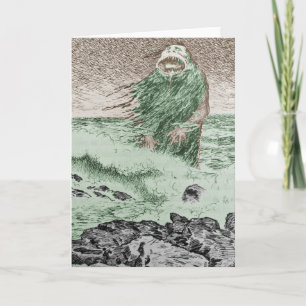 Cartão Monstro que sai da água