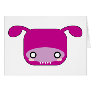 Cartão Monstro roxo de Kawaii