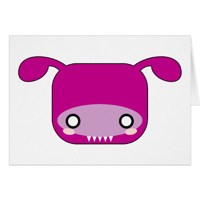Cartão Monstro roxo de Kawaii (Frente Horizontal)