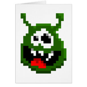 Cartão Monstro Verde - Arte em Pixel