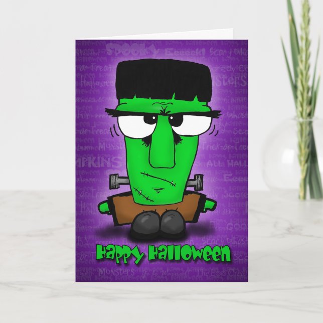 Cartão Monstrously Fun Frankie Halloween Card (Frente)