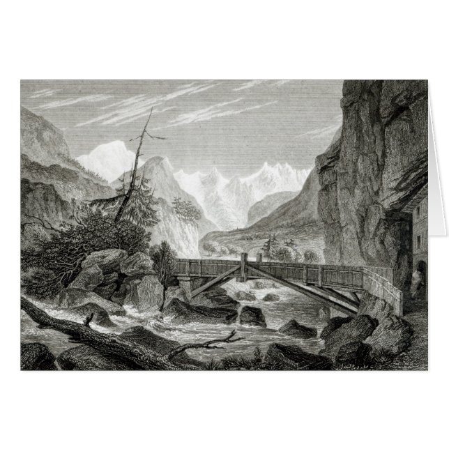 Cartão Mont Blanc dos banhos de St. Didier (Frente Horizontal)