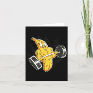 Cartão Montador de Porcos Banana Levantamento Pesos Funny