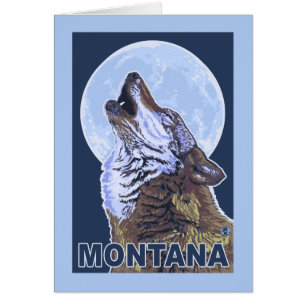 Cartão MontanaWolf que urra