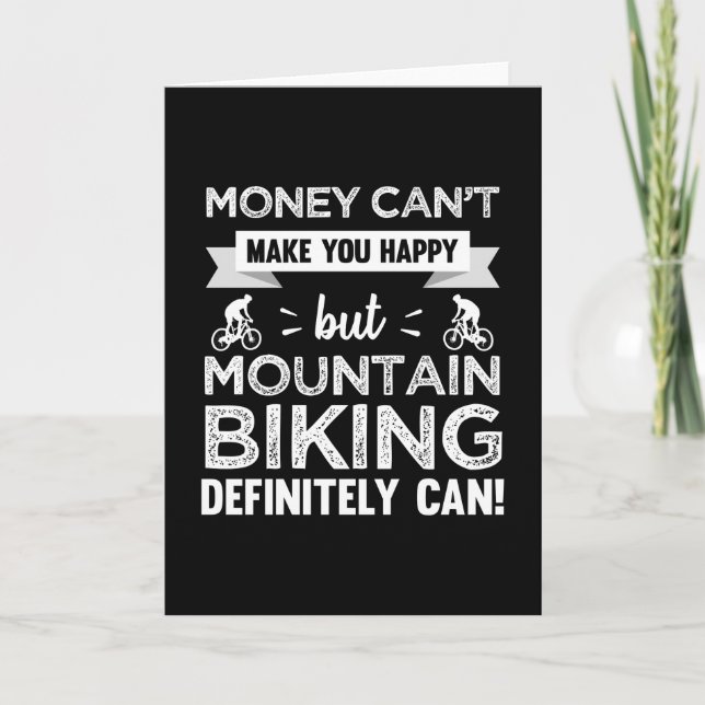 Cartão Montanha Biking faz você feliz MTB Gift (Frente)