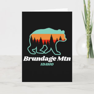 Cartão Montanha Brundage Idaho Esqui Snowboard Urso