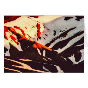 Cartão montanha da paisagem da islândia neve