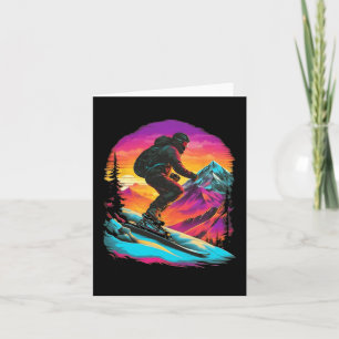 Cartão Montanha - Esqui Retro Vintage Ski Vintage Wi