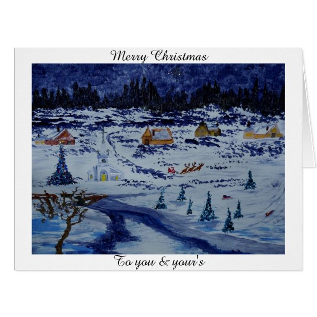 Cartão Montanha Natal (Frente horizontal)