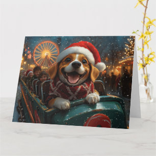 Cartão Montanha Russa de Cachorro Beagle Natal