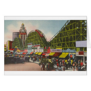 Cartão Montanha russa do furacão - prumos de Coney Islan