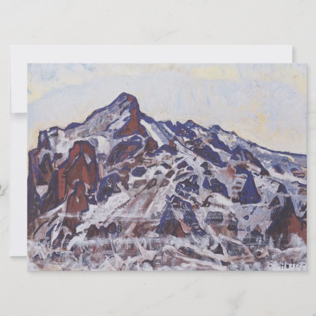 Cartão Montanha Wetterhorn (Paisagem de inverno de neve) (Frente)