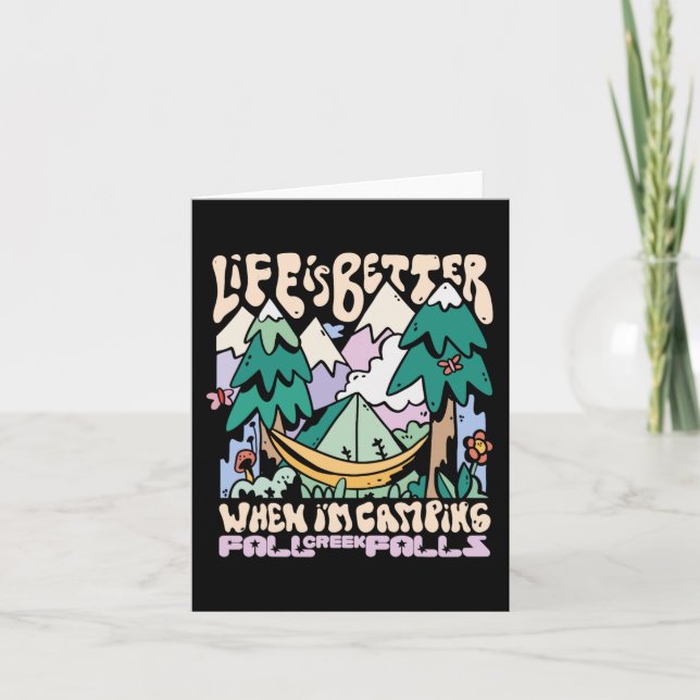 Cartão Montanhas Caem Creek Falls Tennessee Acampando Wil (Frente)