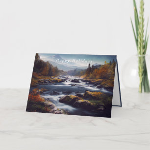 Cartão Montanhas do Rio Rocky, na Paisagem de inverno