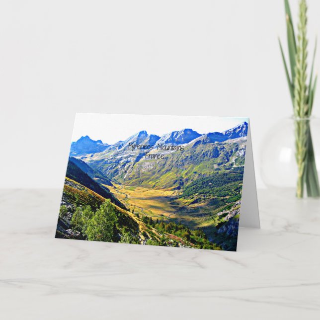 Cartão Montanhas dos Pirenéus, França (Frente)