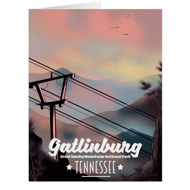 Cartão Montanhas Enfumaçados do Excelente de Gatlinburg T (Frente)