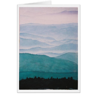 Cartão montanhas fumarentos