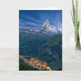 Cartão Montanhas Matterhorn, Zermatt, Alpes Suíços