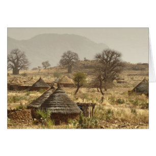 Cartão Montanhas Nuba, aldeia de Nugera