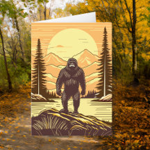 Montanhas Sasquatch Pé-Grande Retro Aniversário