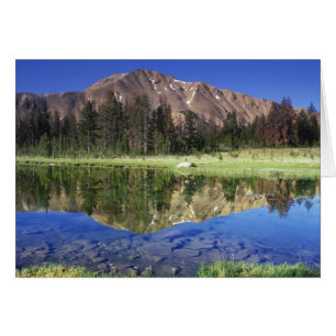 Cartão Montanhas Sawtooth refletidas em Fourth of July