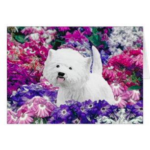 Cartão Montanhas Terrier branco ocidentais que pinta a