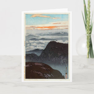 Cartão Monte Eboshi, Hiroshi Yoshida, Woodcut