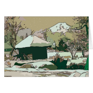 Cartão Monte Fuji Na Neve