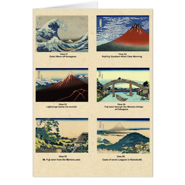 Cartão Monte Fuji vê de 01 a 06 (Frente)