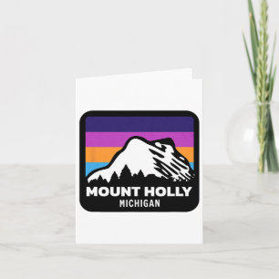 Cartão Monte Holly Michigan Skiing Snowboard Family Sk