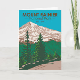 Cartão Monte Rainier National Park Washington Vintage