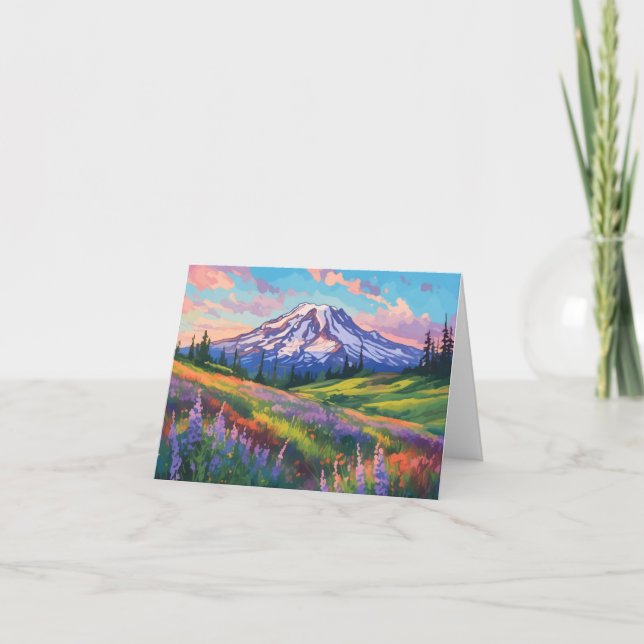 Cartão Monte Rainier Watercolor Stationery (Frente)