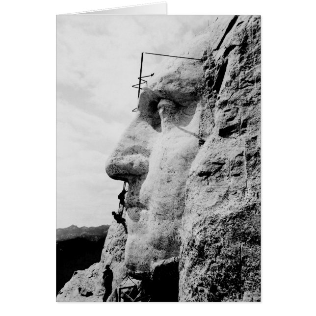 Cartão Monte Rushmore Construção de George Washington (Frente)