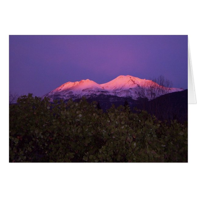 Cartão Monte Shasta Sunset (Frente Horizontal)