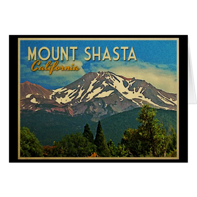 Cartão Monte Shasta Vintage (Frente Horizontal)