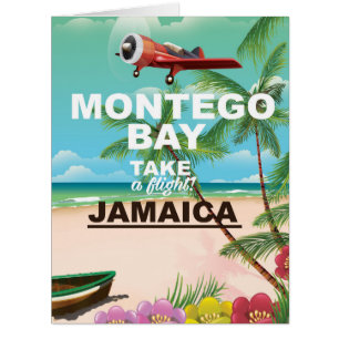 Cartão Montego Bay viagens vintage Jamaica