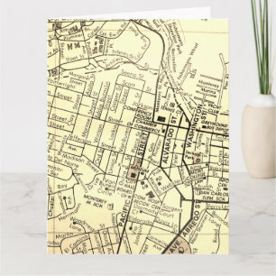 Cartão Monterey, CA Vintage Map