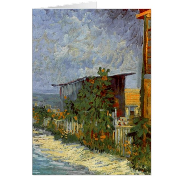 Cartão Montmartre Path with Sunflower Van Gogh Fine Art (Frente)