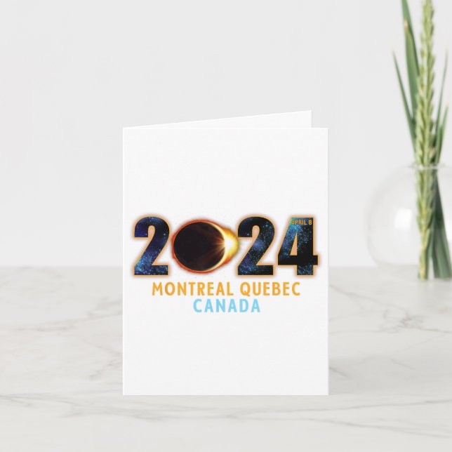 Cartão Montreal Quebec Canadá Total Eclipse Solar 2024 (Frente)