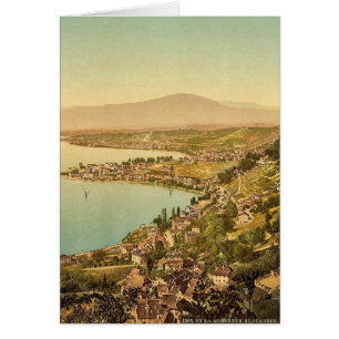Cartão Montreux, e Clarens, lago Geneve, suiça vi