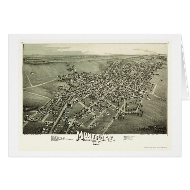 Cartão Montrose, mapa panorâmico do PA - 1890 (Frente Horizontal)