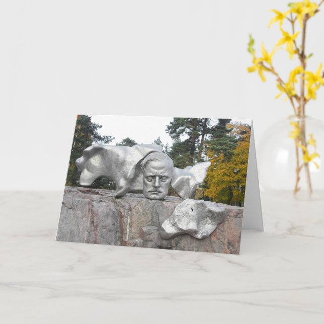 Cartão Monumento a Sibelius, Helsinque, Finlândia (Flor Amarela)