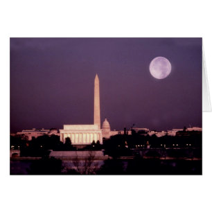 Cartão Monumento a Washington, Capitólio e Jefferson