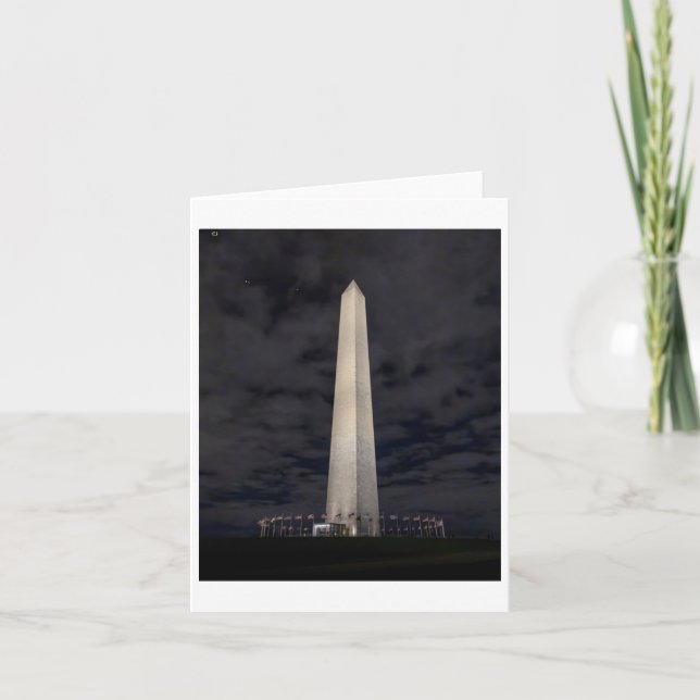 Cartão Monumento a Washington no Night Sticker (Frente)