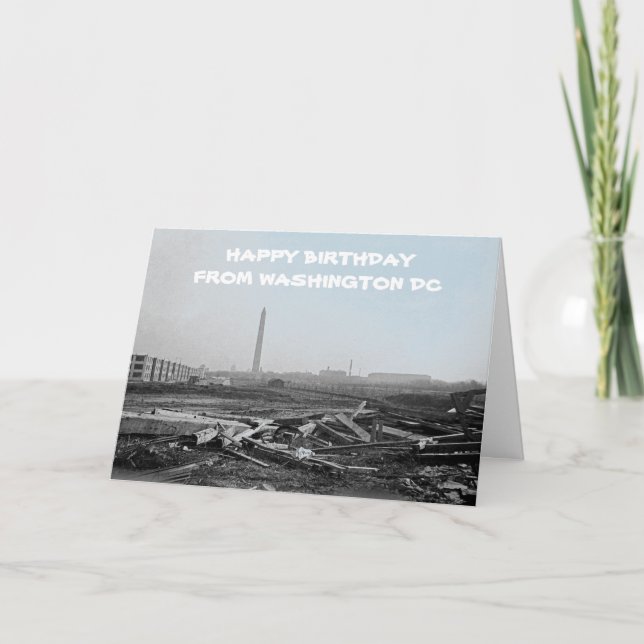 CARTÃO MONUMENTO LINCOLN DE CAMPO DE DEBRIS DE WASHINGTON (Frente)