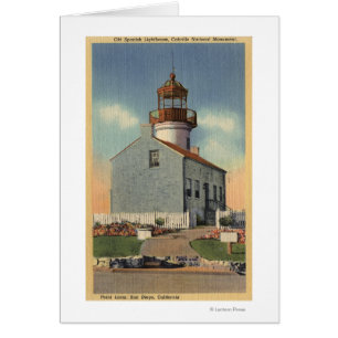 Cartão Monumento nacional de Cabrillo, farol do Point