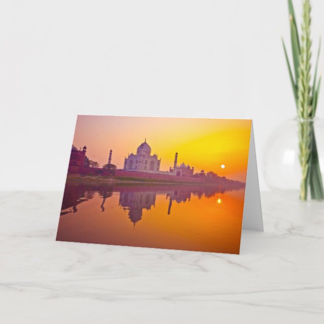 Cartão Monumentos | Taj Mahal à Sunset (Frente)