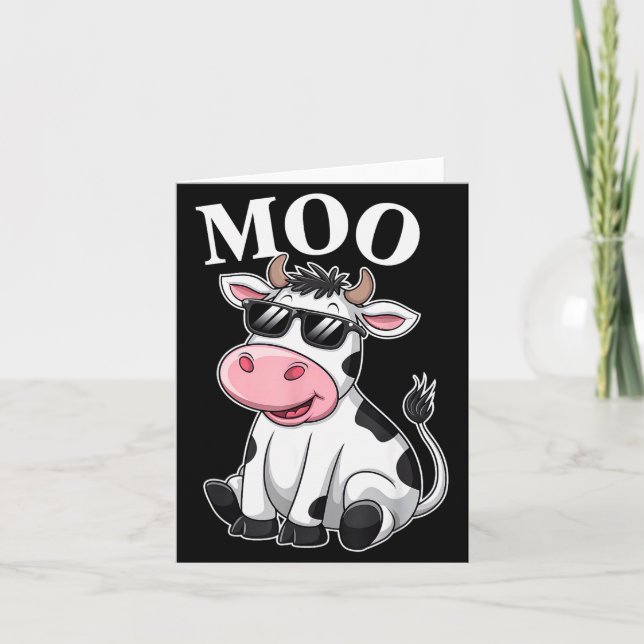 Cartão Moo Cow - Funny Farmer Cow For Men Women Kids Boys (Frente)