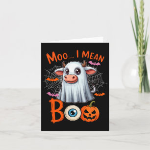 Cartão Moo I quer dizer Boo Halloween Farmeen Cow Cosplay