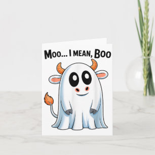 Cartão Moo I Quero Dizer Boo Engraçado Vaca do Planalto n